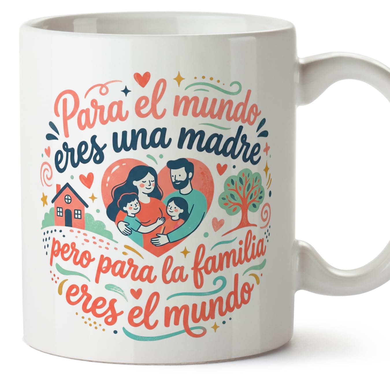 MUGFFINS Taza mamá con frase Para la mejor mamá del mundo en Español | regalo madre | 330 Ml 11 oz | Idea original para regalar | progenitores v3 — view 32