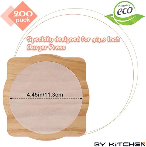 Miniatura 2 de Rondas de papel para hamburguesa para prensa de hamburguesas de 44.5 pulgadas, 200 piezas de 4.5 pulgadas, hojas de papel de hamburguesa para