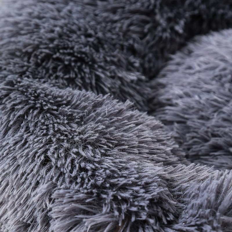 Hundebett rund katzenkissen hunde donut bett hundebett plüsch katze donut hundedonut Haustierbett für Hunde Plüsch Haustierbett Hundehütte Hundesofa Hundekissen Katzenbett Donut (L/Anzug Für 8Kg)