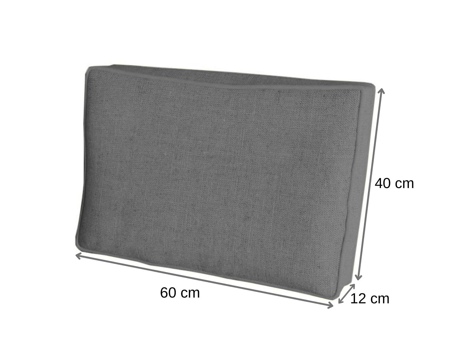 chilly pilley Coussin De Palette EU Coussin D'assise Dossier Mousse Froide Flocons De Mousse Rembourrage Plusieurs Tailles Et Couleurs (Coussins Latéraux 60x40x12cm, Gris)