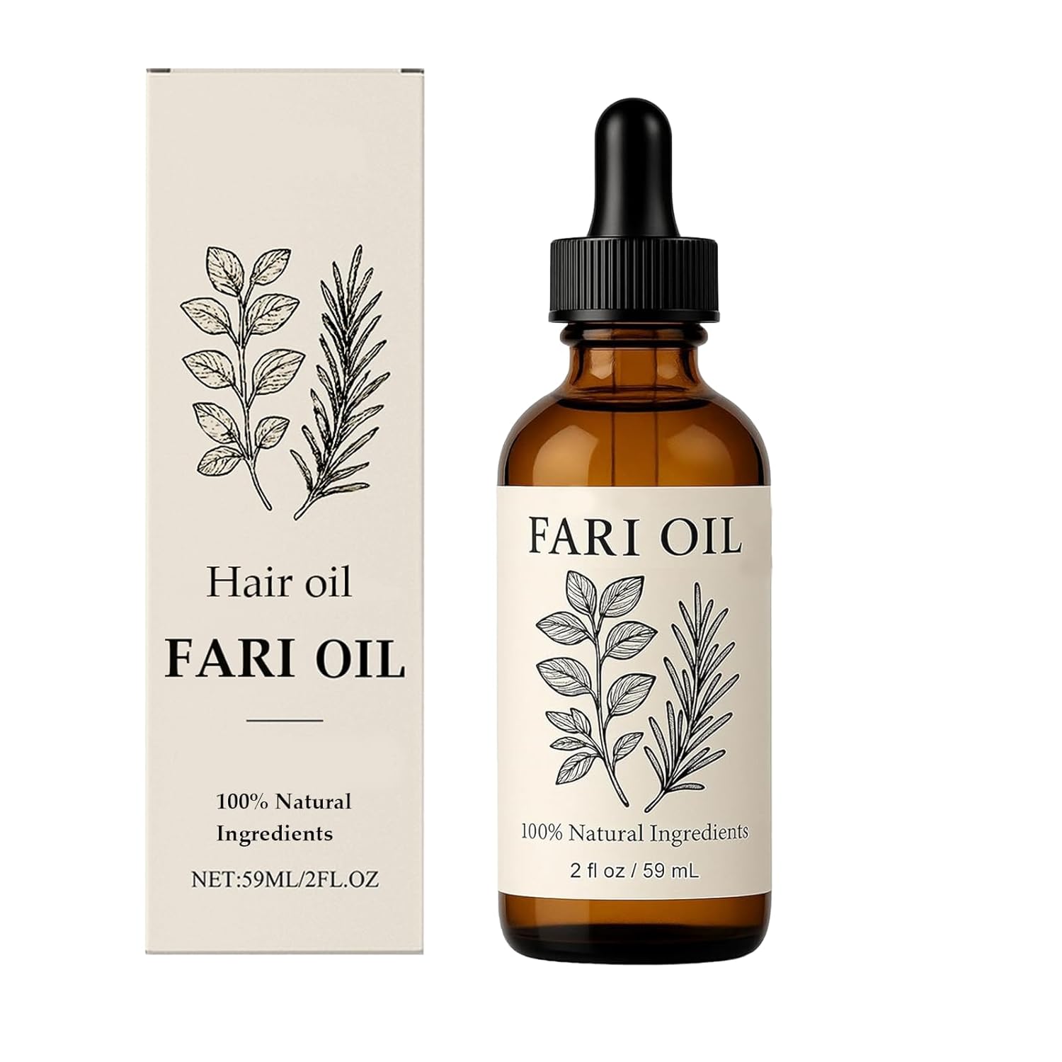 Fari Oil Hair Growth Oil,Fari Hair Oil,Botanical Scalp Oils with Herbal Infusion – Lightweight Daily Nourishment for Dry Scalp & Edges – Plant-Based Formula for All Hair Types – 2oz (1 Pack)