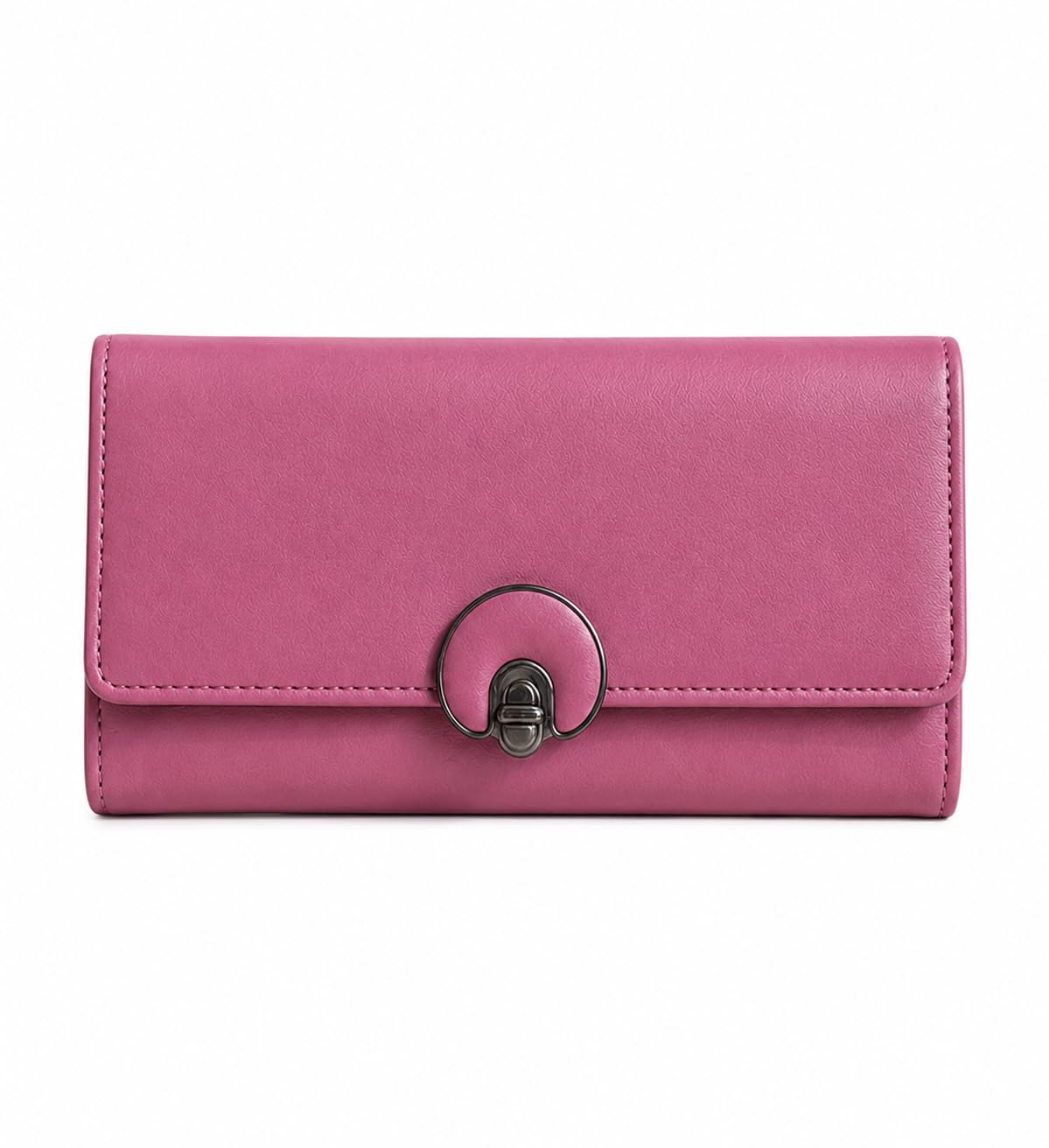 Women’s Stylish PU Leather Clutch Wallet | Elegant Long Purse for Ladies | Multi-Card Holder Wallet with Snap Lock | Fashion Wallet for Daily Use (Pink)-image-7