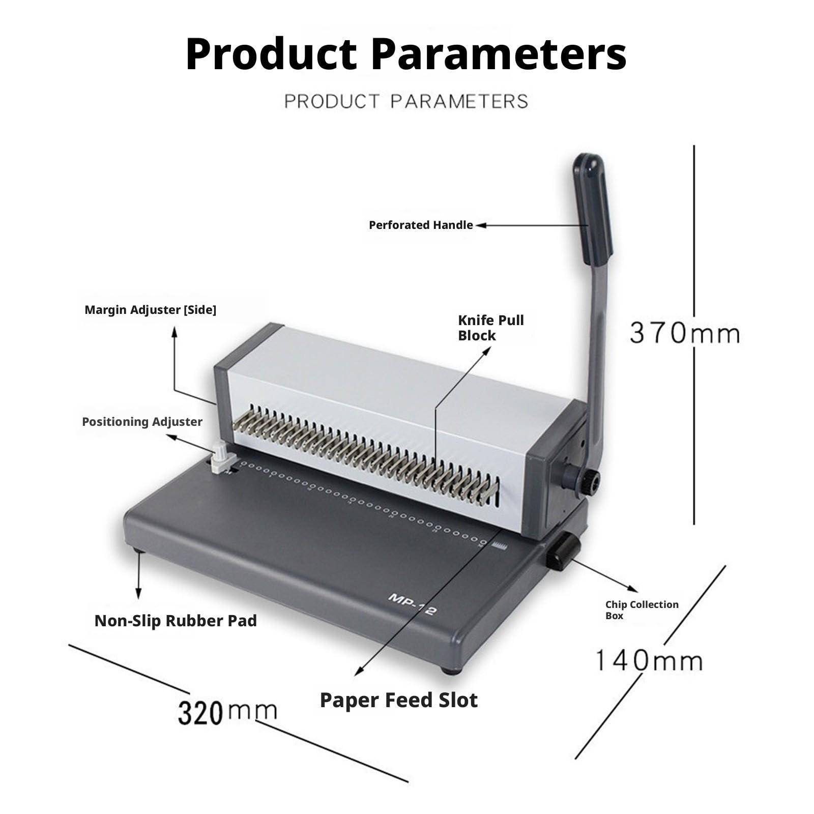 Manuale A4 Hole Punch Wire Binding Machine per rapporti, contratti, libro che fa ufficio scuola casa