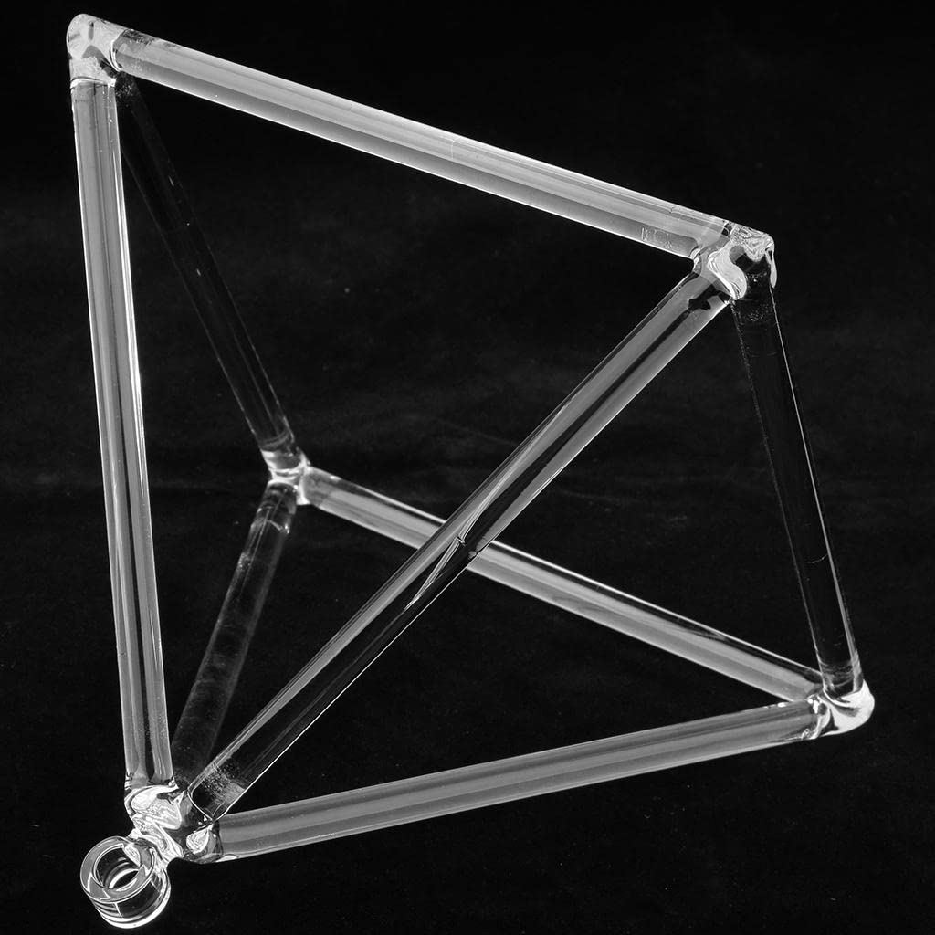 Piramide tibetana in cristallo di quarzo, 17,8 cm, strumento per meditazione per yoga, preghiera, musica, ricca risonanza vibrazionale, strumento a percussione manuale