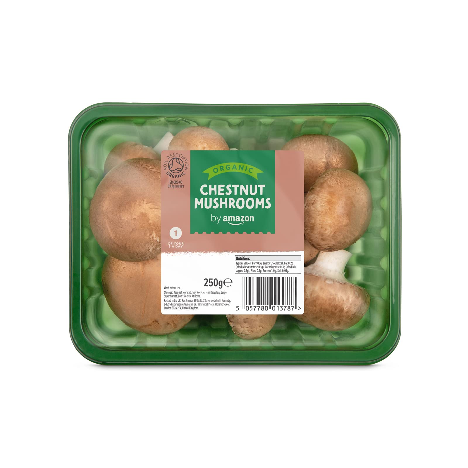 by Amazon Organic Chestnut Mushrooms, 250g