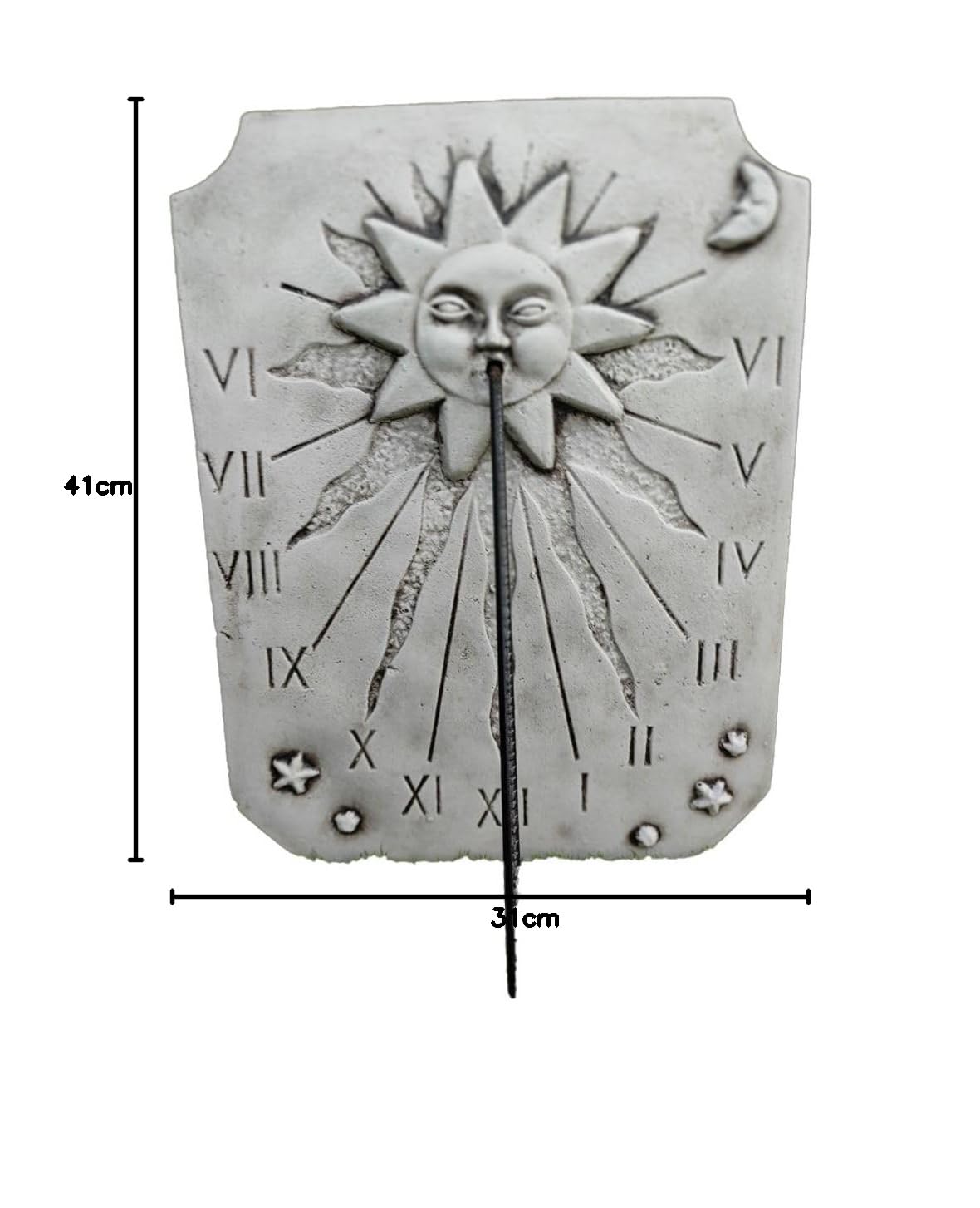 AnaParra Reloj de Sol 41x4x31cm. | Decoracion jardín | Solar FIRMAMENTO | para Exterior | de hormigón Piedra - Peso 7Kg.