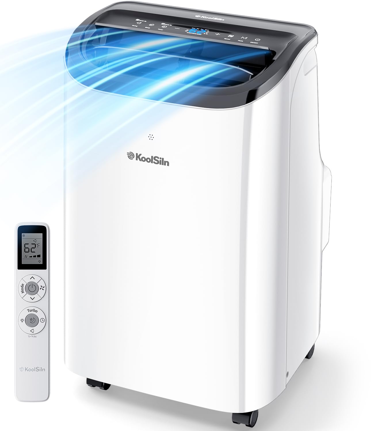 Photo 1 of 12,000 BTU Portable Air Conditioner Cools Up to 550 Sq.Ft, Auto-Evaporation Low Noise Portable AC Unit with Remote Control Fits for Large Room, Office, Garage, White