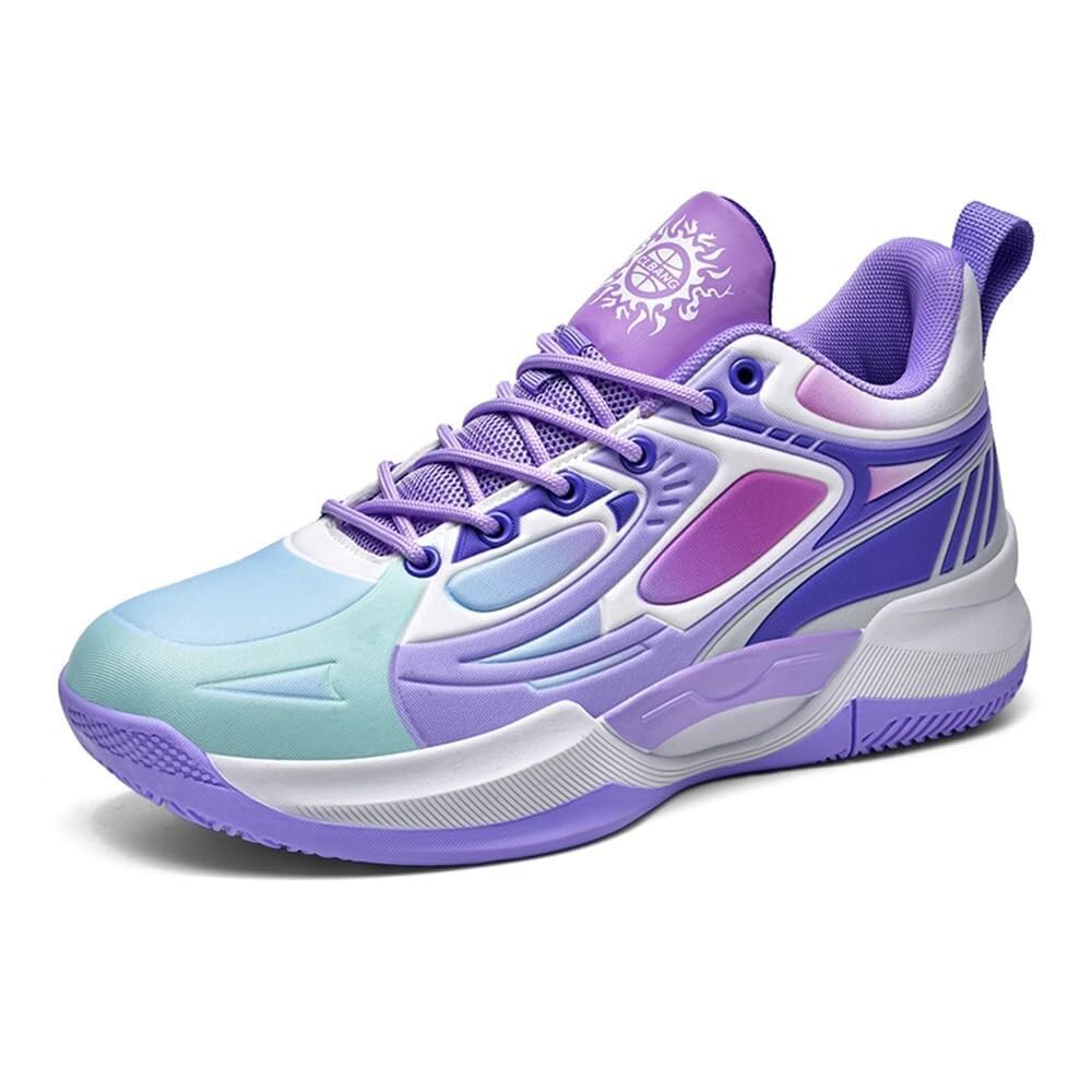 Zapatillas de Baloncesto Informales Unisex, Antideslizantes, Resistentes al Desgaste, con Suelo Cemento, for jóvenes, for Entrenamiento Deportivo Aire Libre Zapatos para Caminar