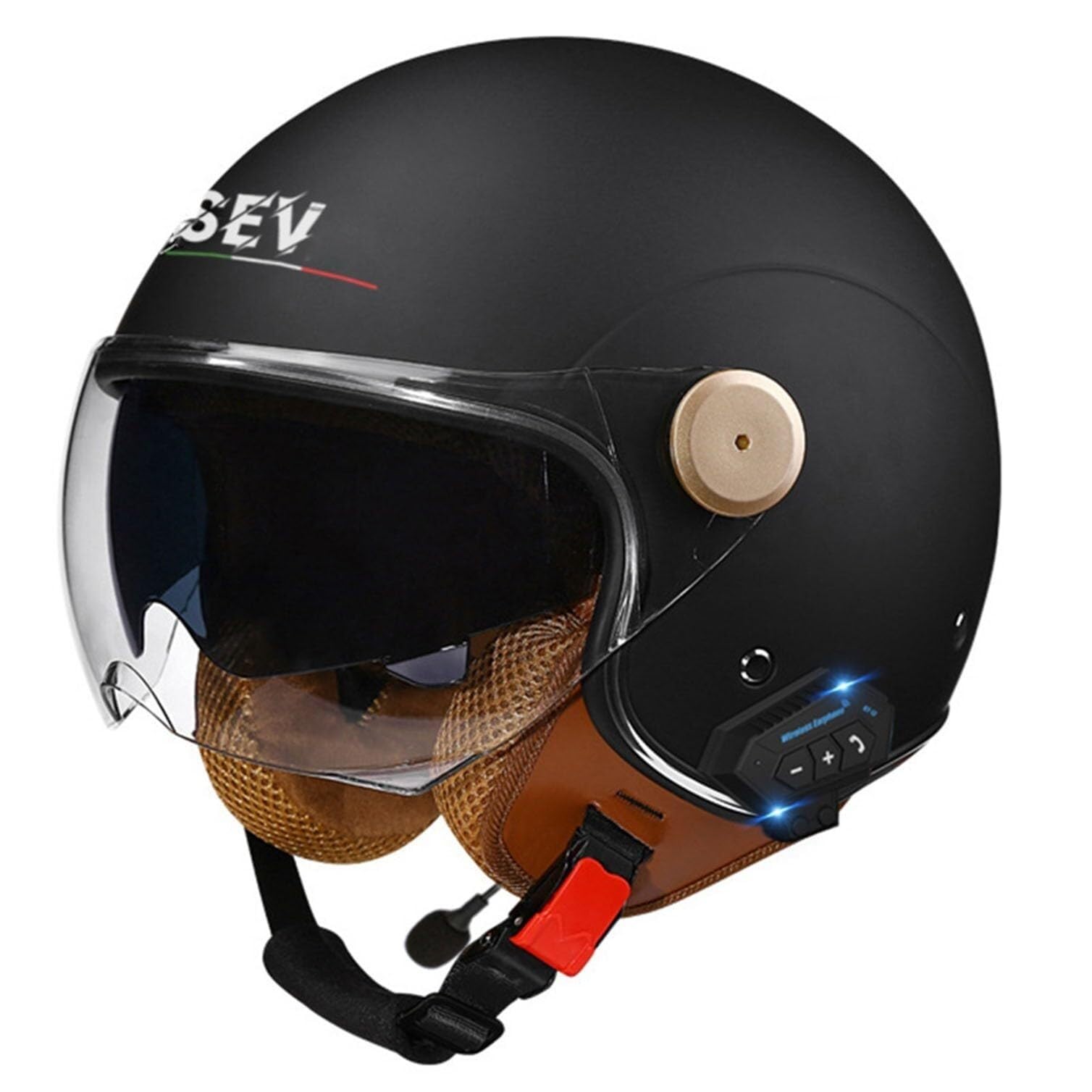 Casque de moto ouvert vintage 3/4 jet en taille L avec double pare-soleil couleur 14 pour adulte