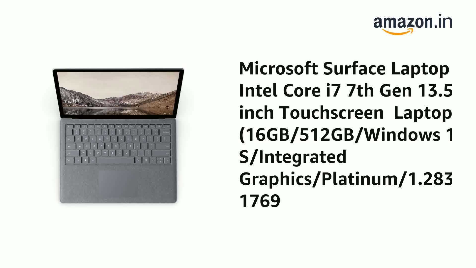 Amazon.in: Buy Microsoft Surface Laptop Intel Core i7 7th Gen 13.5