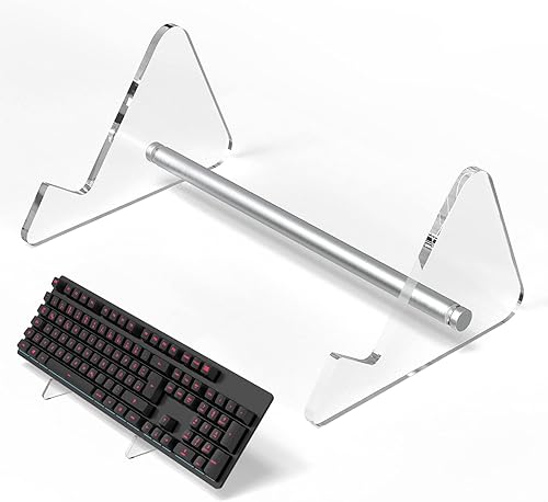 Miniatura 9 de YIMAGUJRX Soportes de teclado negros de 1 nivel, soporte de exhibición de acrílico para teclado mecánico, soporte para teclados