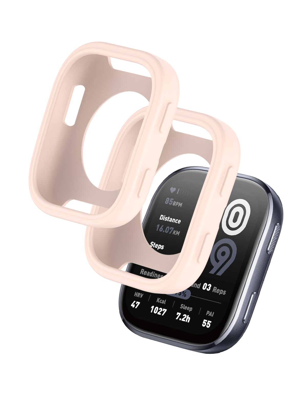 2 Pack for Amazfit Bip6 Smart Watch Case BOVUGAC Soft Silicone Case Cover for Amazfit Bip6 Smart Watch