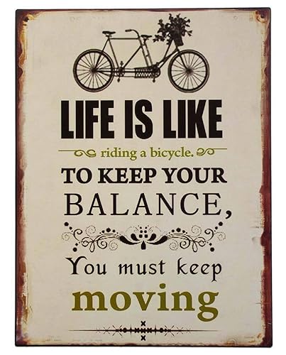 Blechschild Albert Einstein \"Life is like a bicycle...\" Nostalgie 33x25cm Blechschild Albert Einstein \"Life is like a bicycle...\" Nostalgie 33x25cm