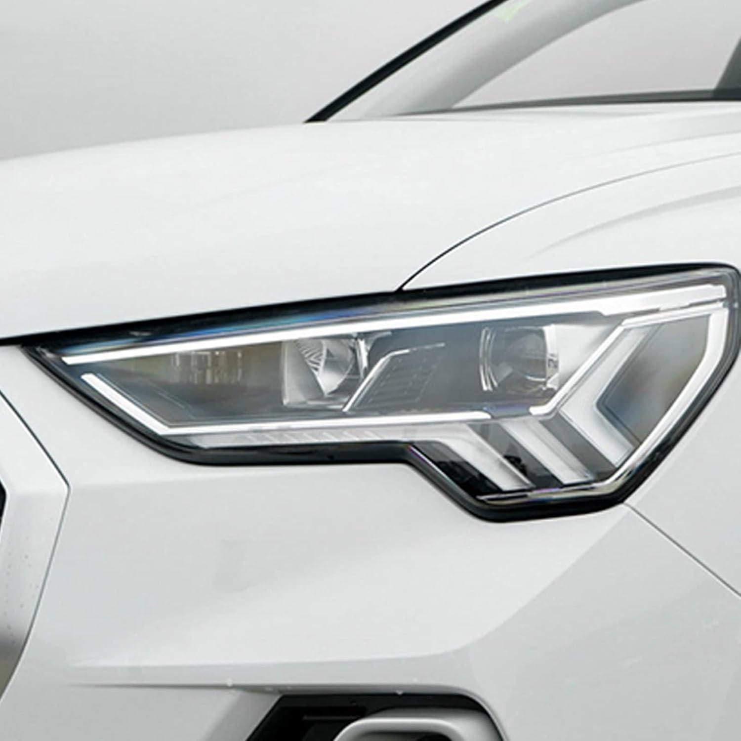 Car Headlight Protective Film for Audi Q3 RSQ3 F3 2019-2021, Smoked Black Tint Wrap Vinyl Transparent TPU Sticker,Transparent