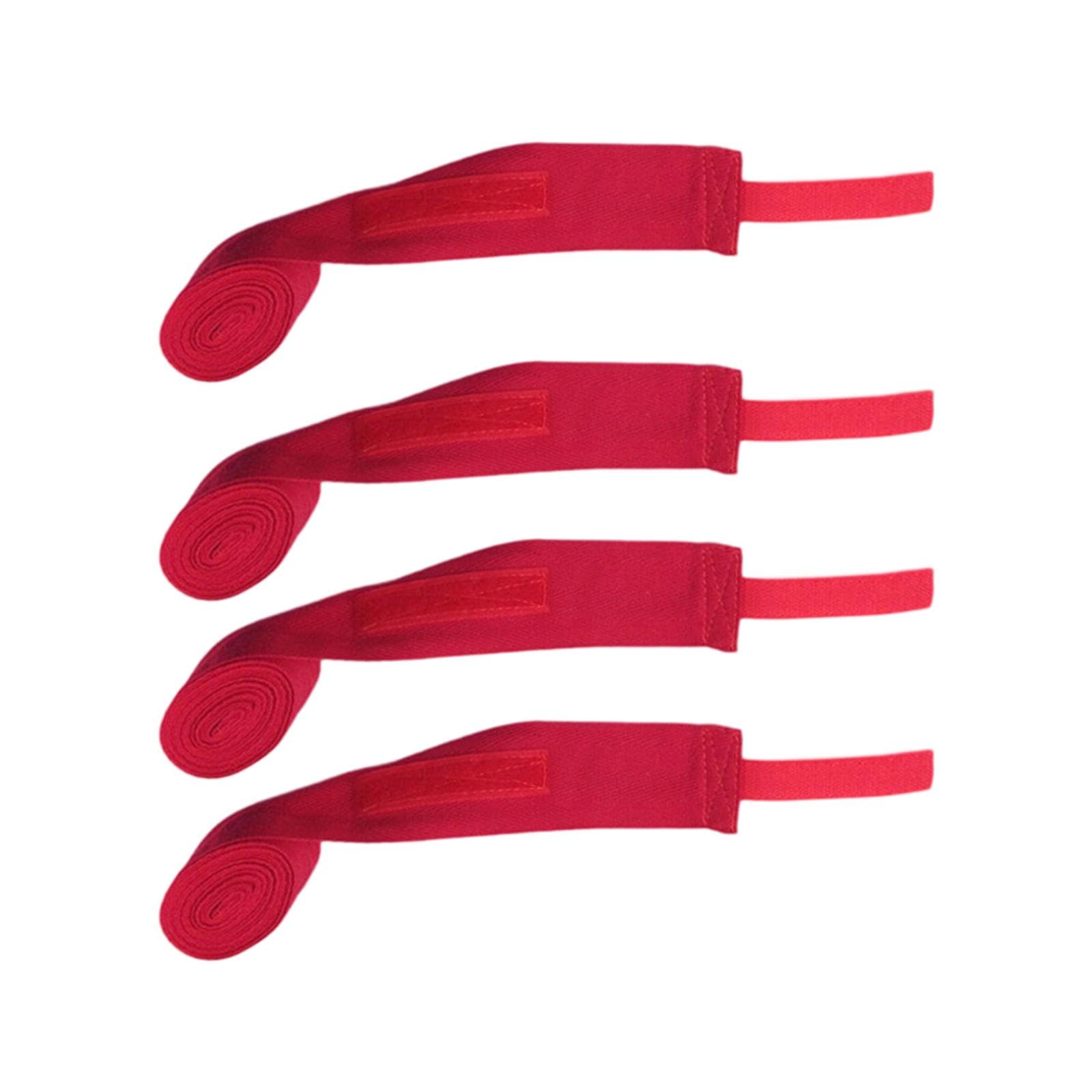 RNXRZANK Set of 4 Hand Wraps for Boxing and Kickboxing, Suitable for MMA and Taekwondo, Red, 5m