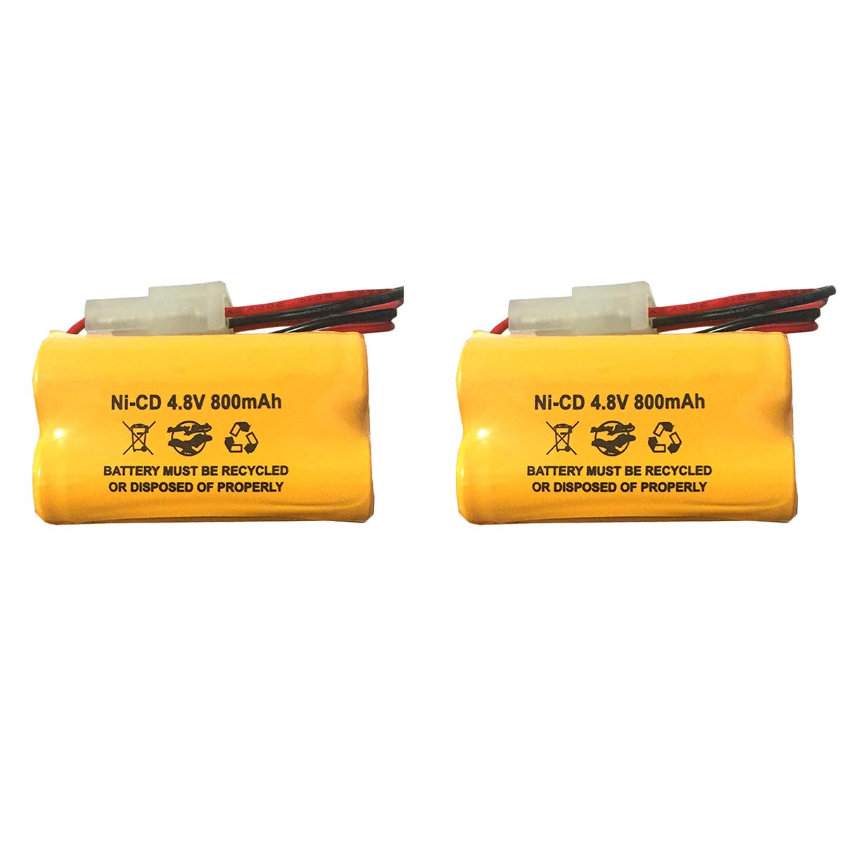 (2 Pack) 800mAh 4.8v Exit Sign Emergency Light Battery EDCNRB N20AE015A Ni-CD AA Pack CUSTOM-222 NIC0905 OSA146