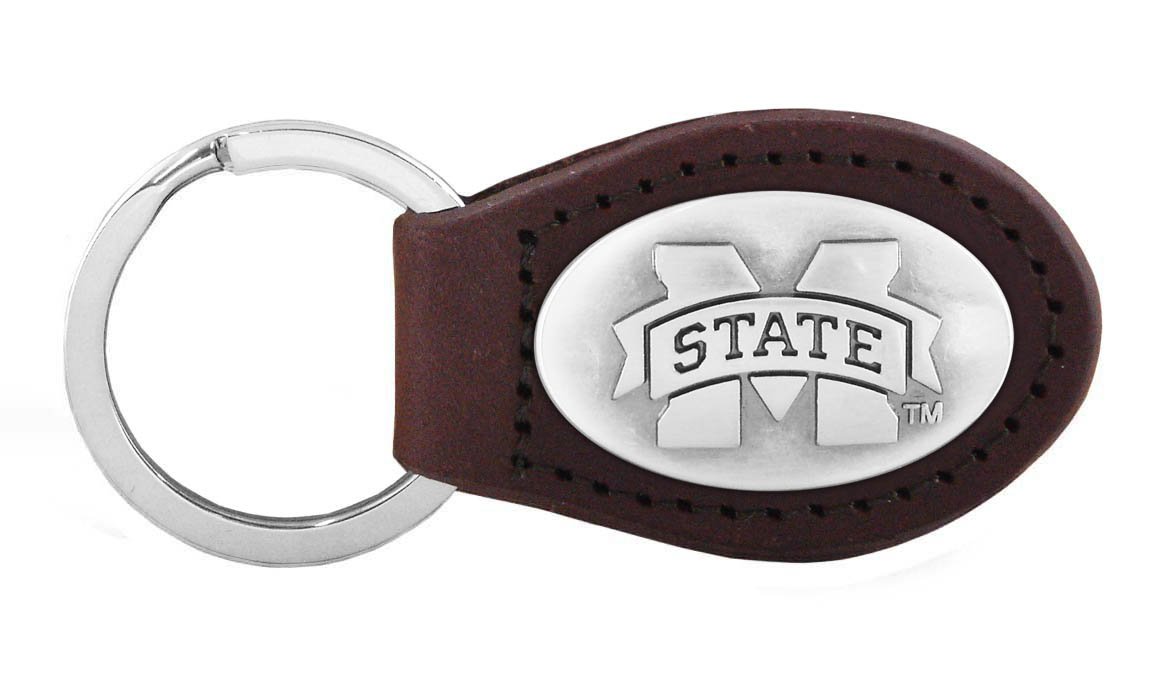 NCAA Mississippi State Bulldogs Zep-Pro Leather Concho Key Fob, Brown