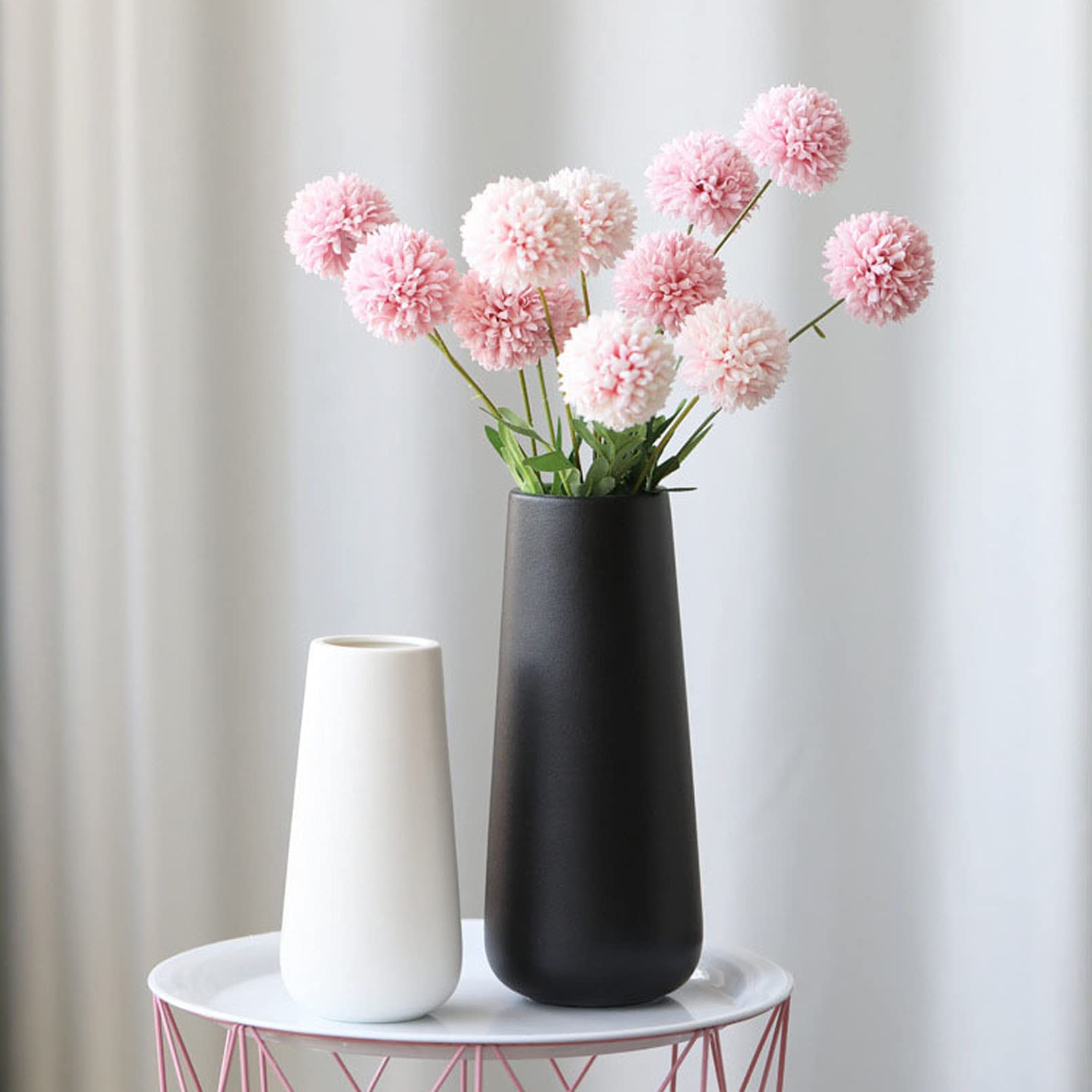 RyddeligHome Vaso bianco a ciambella in ceramica per erba della pampa, accessori per la decorazione della casa soggiorno, vaso di fiori secchi, vaso