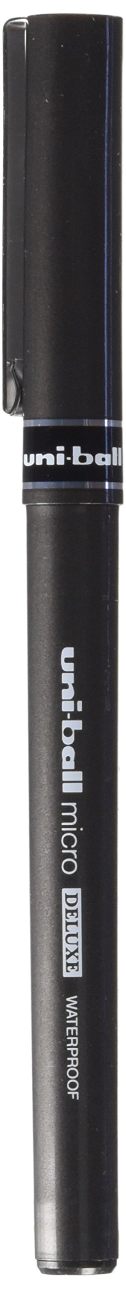 UB155 Micro Deluxe Rollerball Pen Ultra Fine 0.5mm Tip 0.2mm Line Black Ref UB155BLK (Pack of 12)