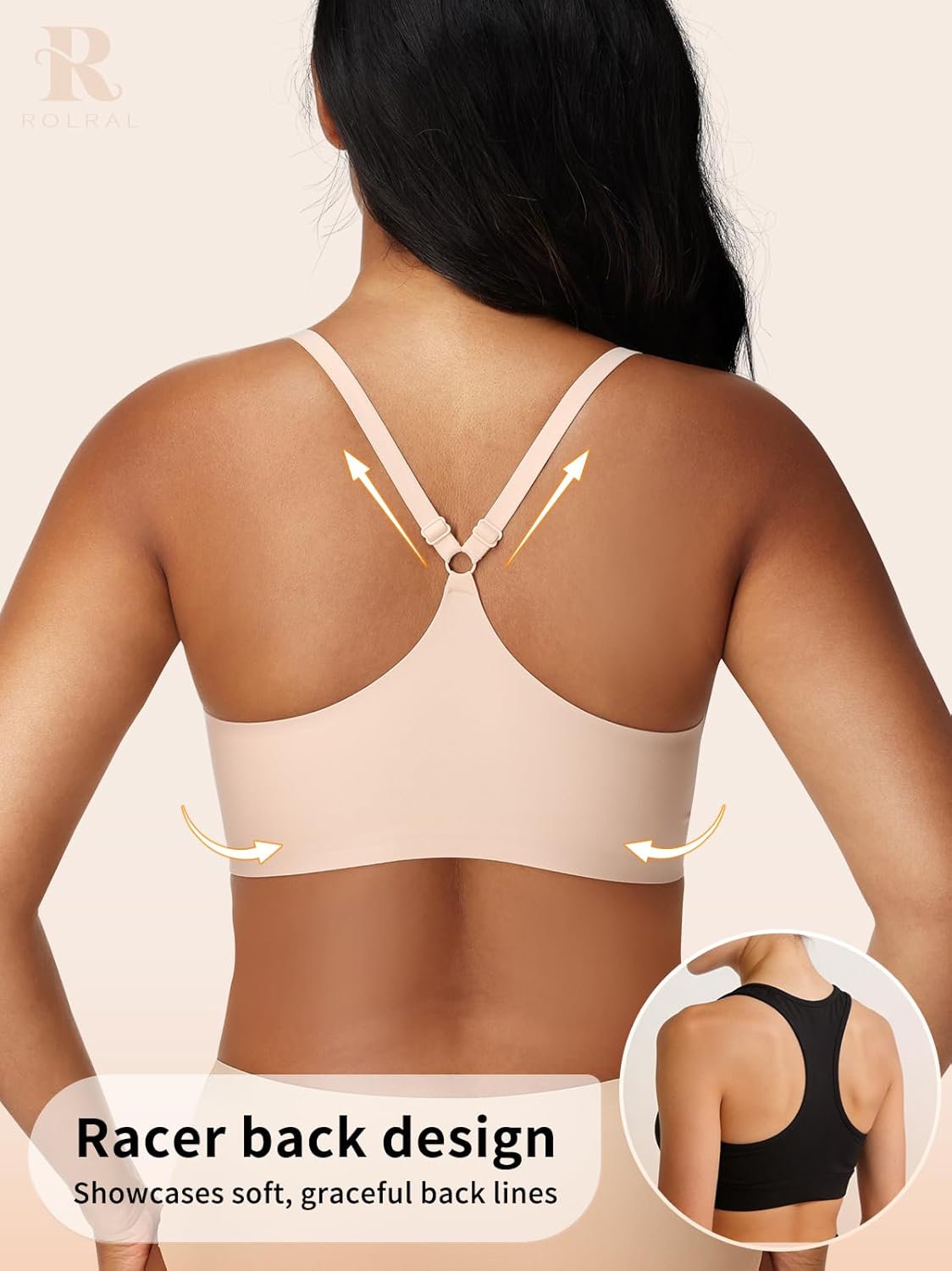 Front Closure Bras for Women - Wireless Magnetic Racerback Jelly Bralette, Seamless Comfort Support - Image 3