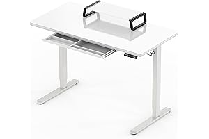 tresanti Whole-Piece Glass Electric Height Adjustable Desk