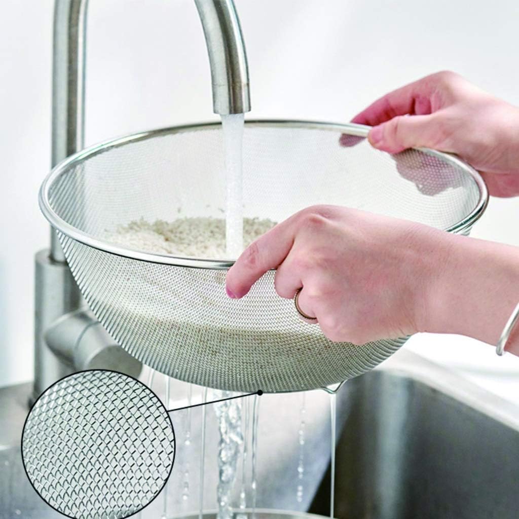 Webake メッシュ ステンレス ザル 2個セット 大小 メッシュストレーナー 8 5インチと10インチ 野菜 果物ストレーナー 洗濯バスケット ざる ふるい ボウル 豆 買収