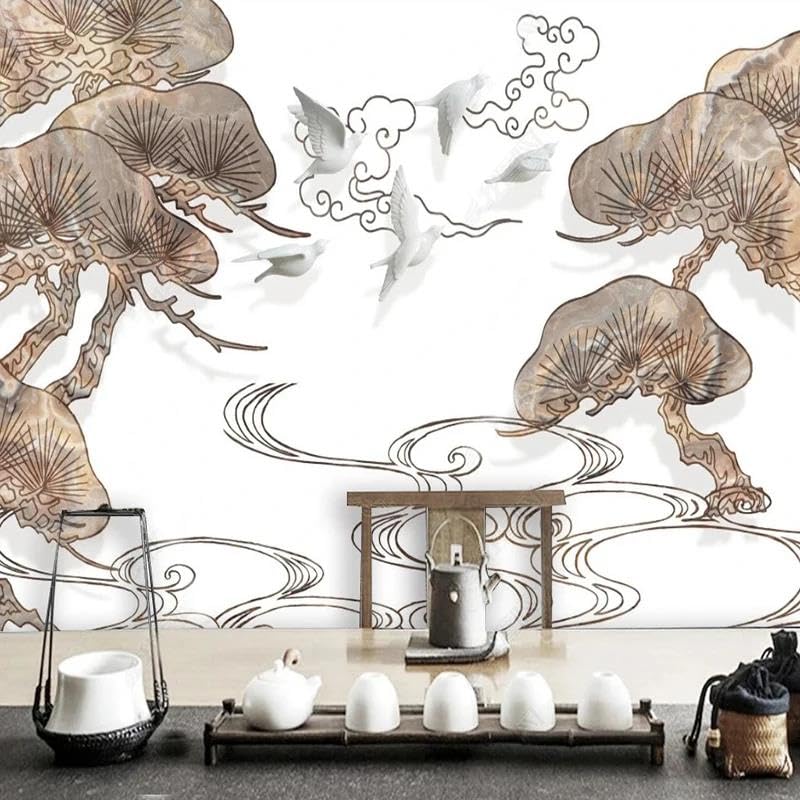 Papier peint 3D phalaenopsis mural adhésif PVC salon maison