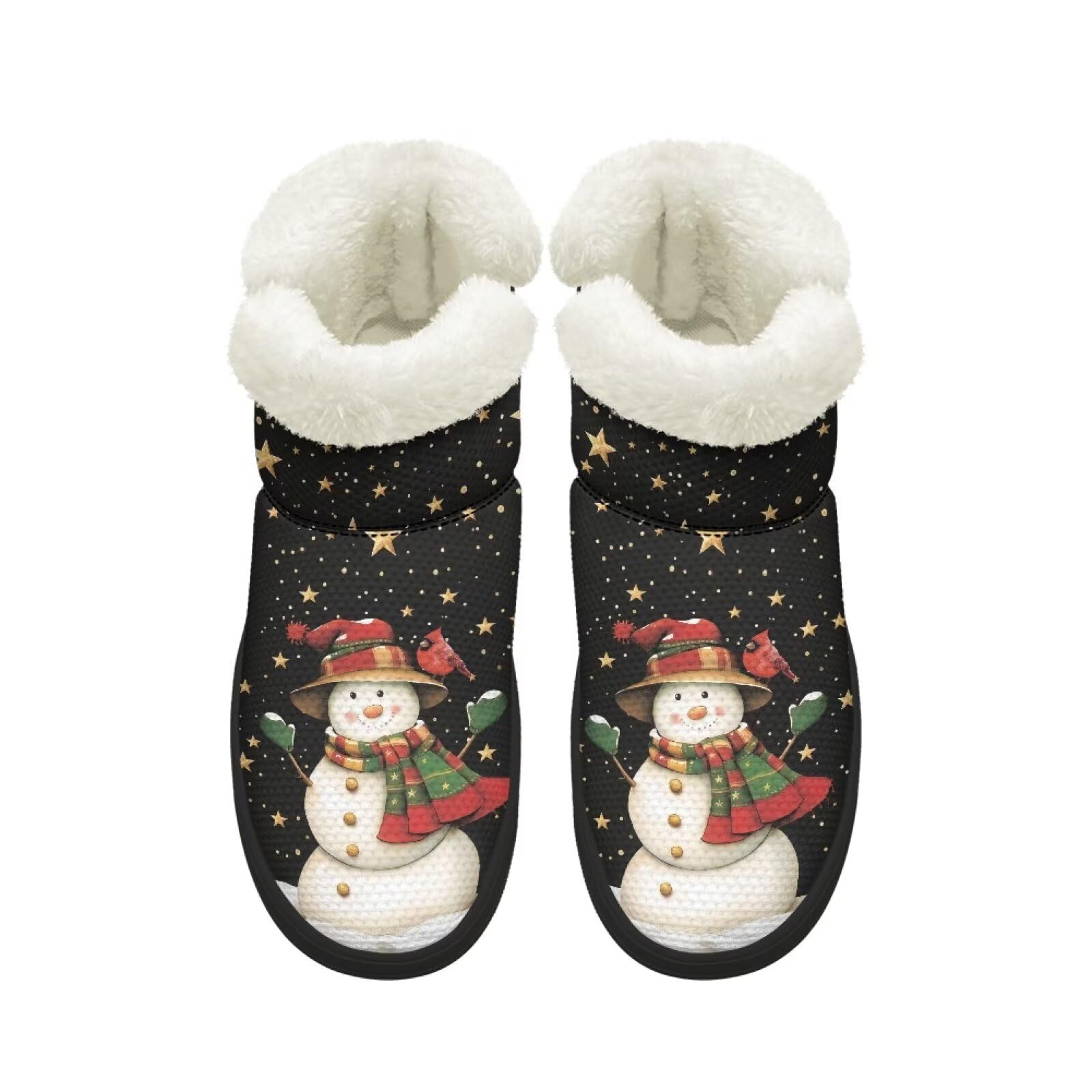 KEIAHUAN Snow Boots for Women Winter Outdoor Barefoot Shoes Warm Snow Booties with Fuzzy Collar