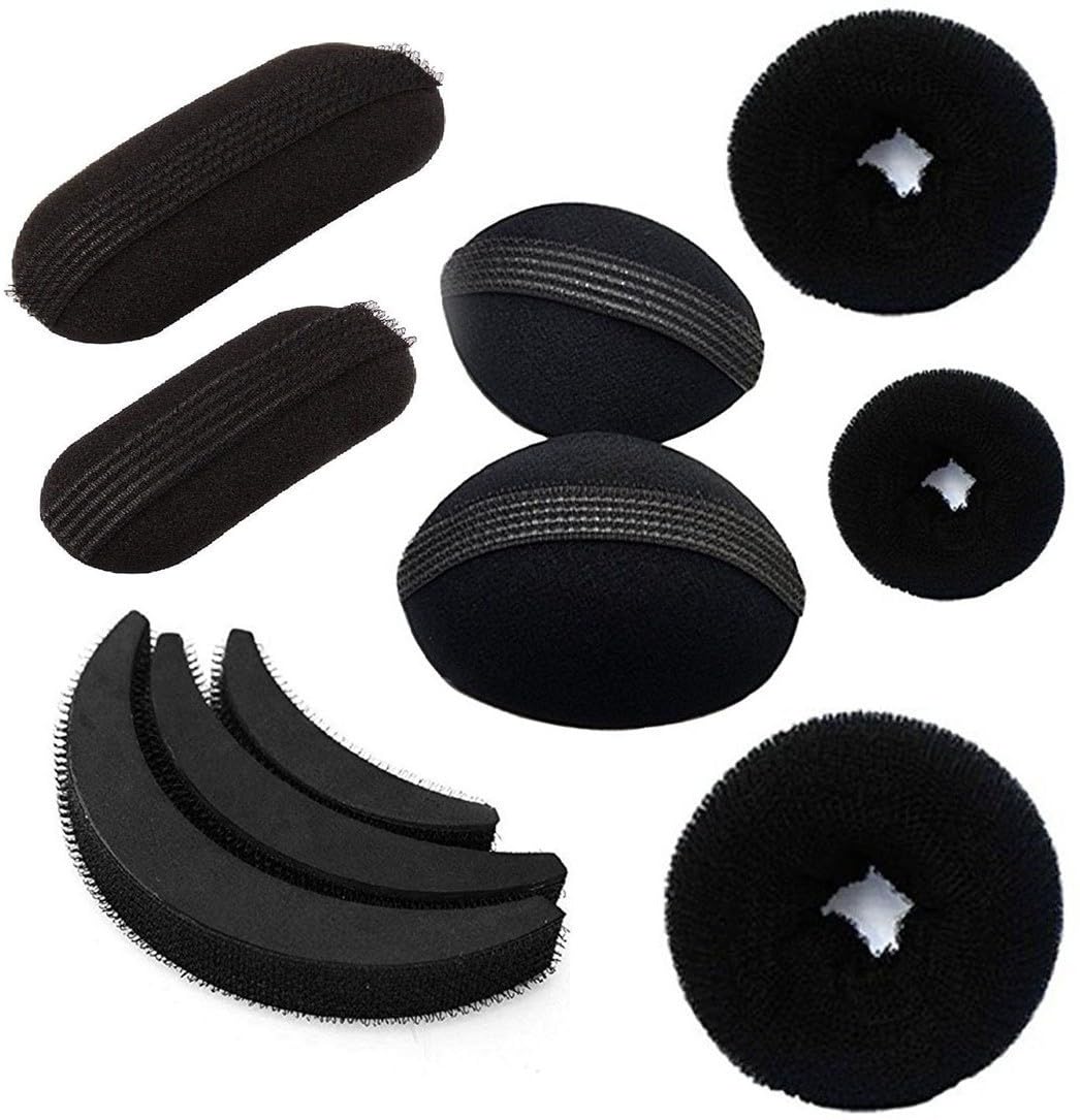 GadinFashion™ Pack of 10 Combo Hair Accessories Puff Maker Juda Maker Hair Holder Juda Fancy Stylish Design Maker Hair Accessories Dount Set For Wemen and Girls (Black)-image-17