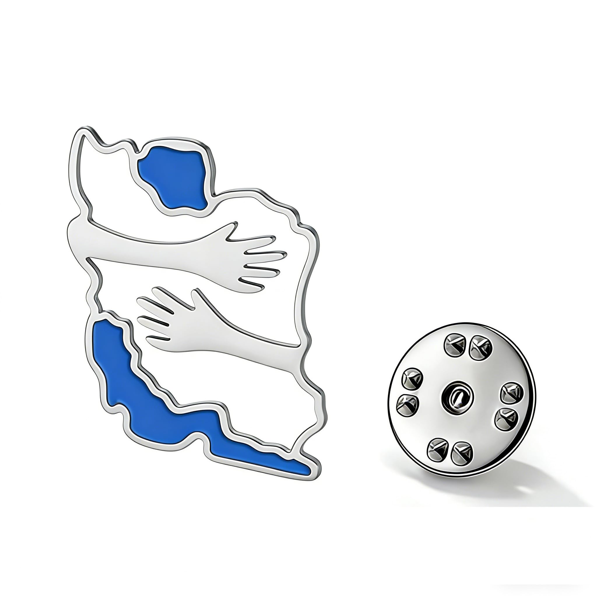 Iran-Karte Umarmungsbrosche Iranisches Kulturerbe Stolz Umarmende Hände Persische Anstecknadel Frieden Patriotisches Symbol Flagge Schmuck Souvenir-Serie Geschenke