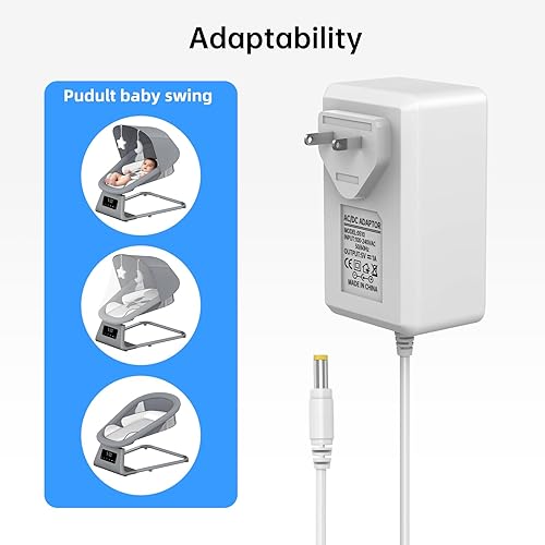 Miniatura 6 de Cargador de columpio para bebé de 5 V, adaptador USB de cable de alimentación de 6.6 pies con indicador LED, protección múltiple, para columpios