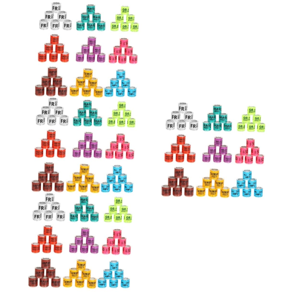 BESPORTBLE 400pezzi Fasce Identificative per Piccioni Anelli Leggeri Multi-Colore per Uccelli Anelli per Piedi di Piccioni da Corsa Accessori per Marcatura Uccelli