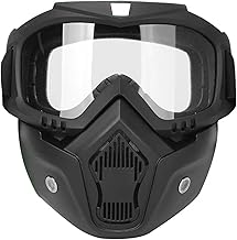 QONETIC Goggle Mask for Men Face Cover Anti Scratch UV Protective Helmet Goggles Face Mask for Bikers Riding Face Shield with Dust Protection Adjustable Bike Riding Glasses Unisex