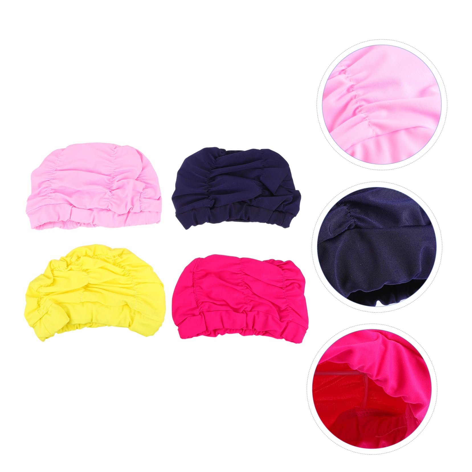 SUPVOX Gorro De Baño Plisado para Los De Natación Gorro De Baño Mujer Tapa Clip De Nariz para Nadar Gorros De Natacion Hombre Gorro De Ducha Nylon Blue