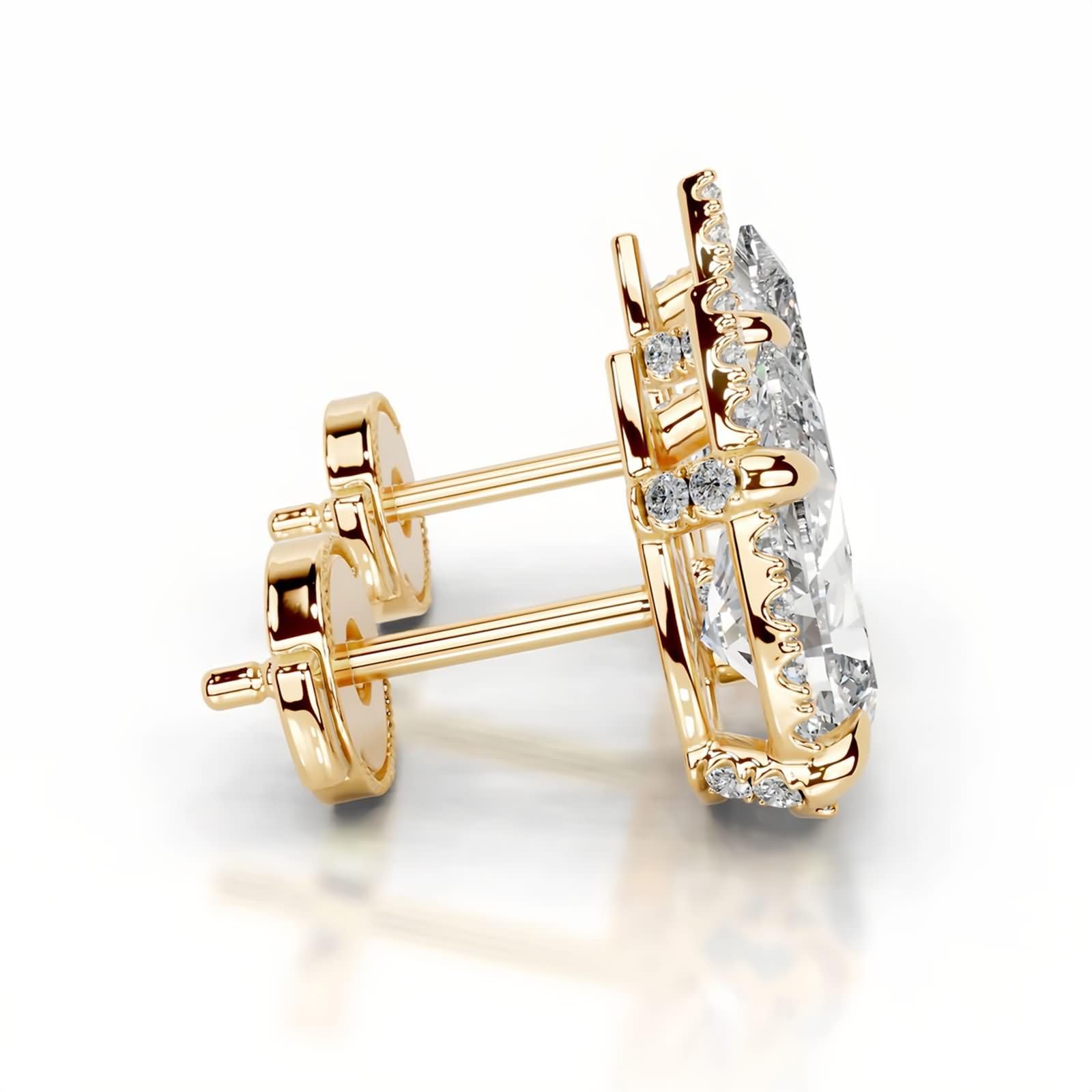 Damen 9K/14K/18K Gelbgold Ohrringe Gold