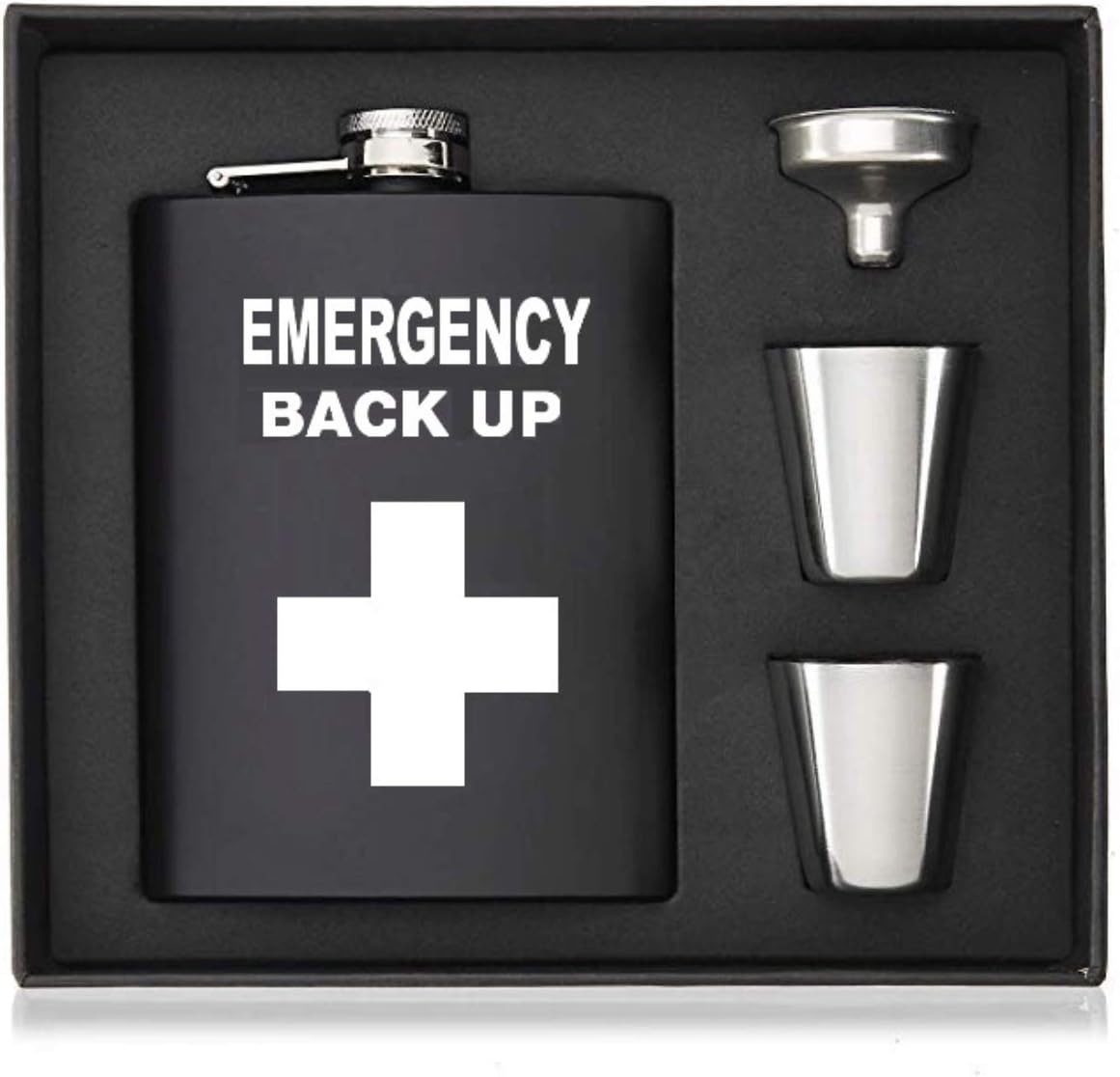 Alacati - Hip Flask for Liquor - 8 Oz Emergency BackUp 18/8 Stainless Steel with Funnel and 2 Cups for Discrete Shot Drinking for Alcohol, Whiskey, Rum and Vodka, For Men and Women