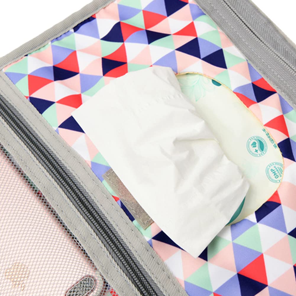 Huihuijia Wickelunterlage Baby - Tragbare Wechselmatte Grau Blau