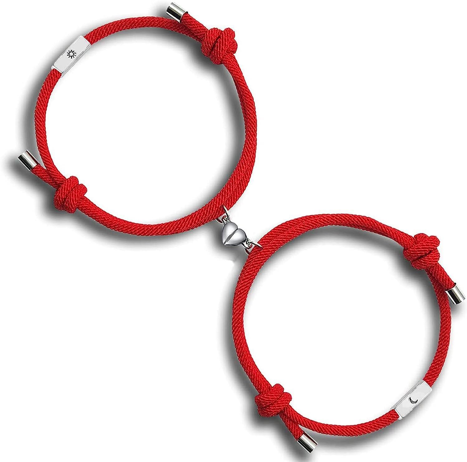 Shining Diva Fashion 2pcs Couple Bracelets for Women Men Boys Girls, Magnetic Bracelets for Couples, Matching Heart Bracelets, Valentine Gift for Girlfriend Boyfriend Best Friend (Red) (rrsd15573b) (B0CVH691HL) Amazon Price History, Amazon Price Tracker