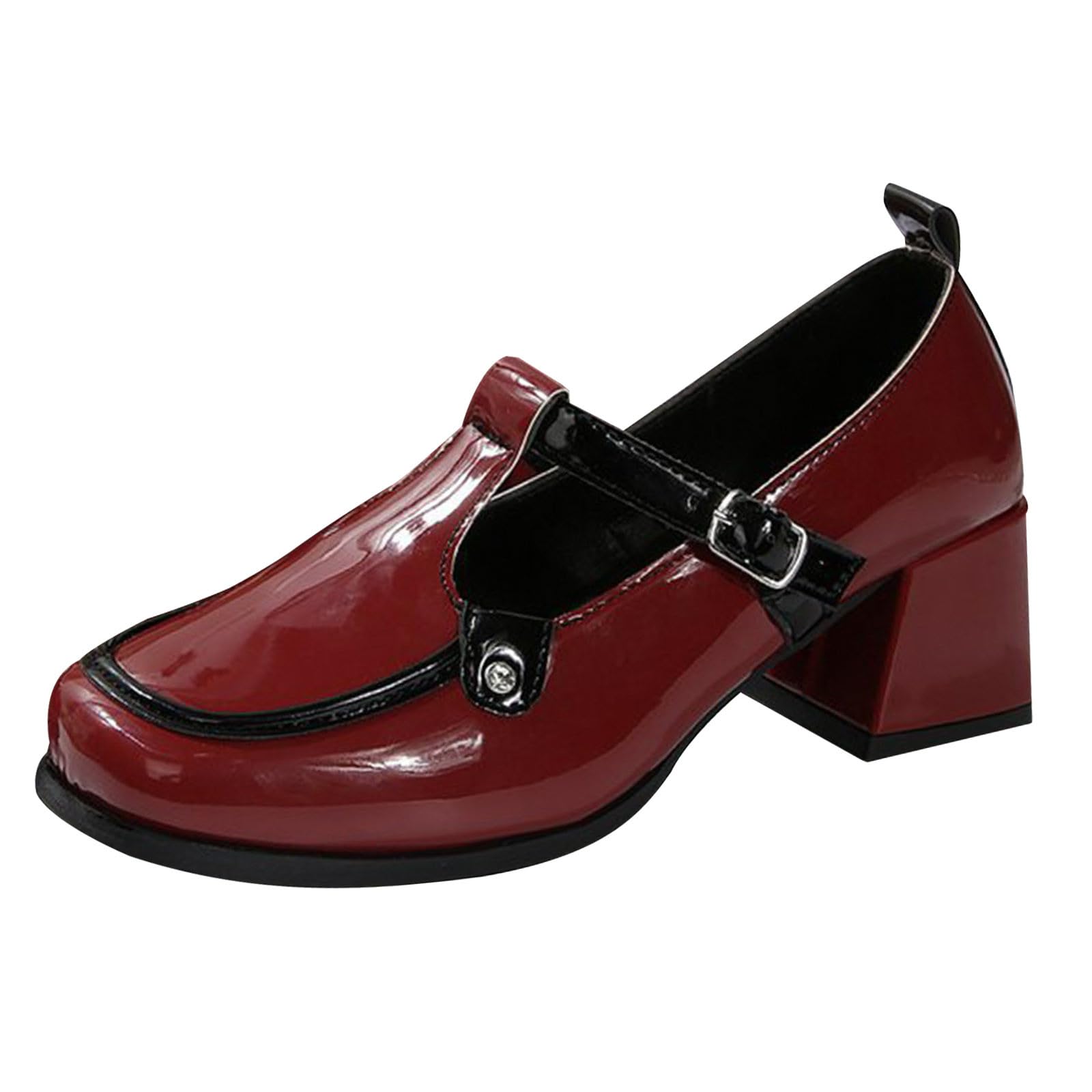 Zapatos De Cuero De Mujer Tacón Mary Jane Zapatos Cómodos Y Elegantes | Zapatos de negocios, tacones bajos gruesos zapatos de tacón ancho de los pies, zapatos ligeros para uso diario y de oficina