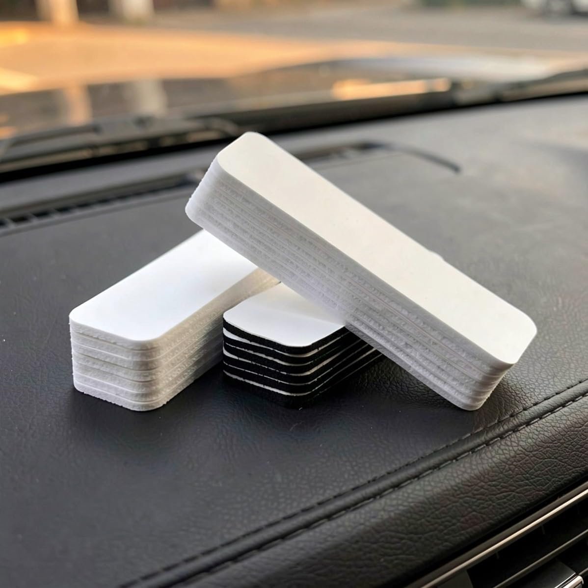 40pcs Double Sided Hook and Loop Strips, Rounded Corner Adhesive Tape