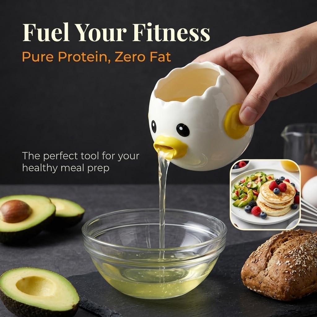 Ceramic Egg Filter Splitter, Funny Vomiting Chick Yolk White Separator
