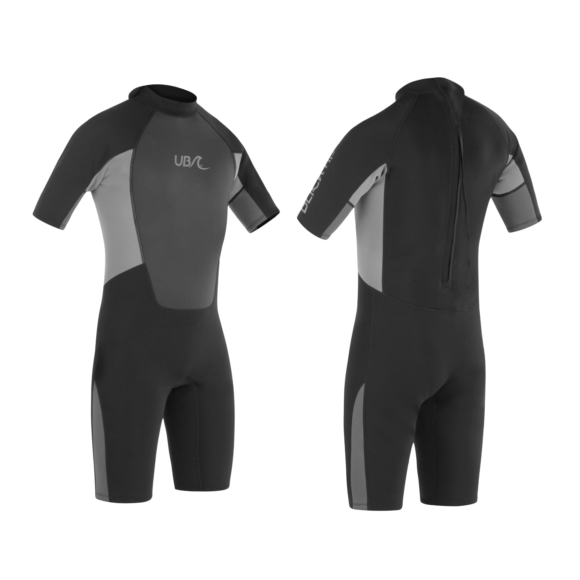 Urban Beach Blacktip Men’s Short Length 2mm Summer Wetsuit, Stretchy Neoprene Surfing & Diving Shorty Wetsuit with UV Protection