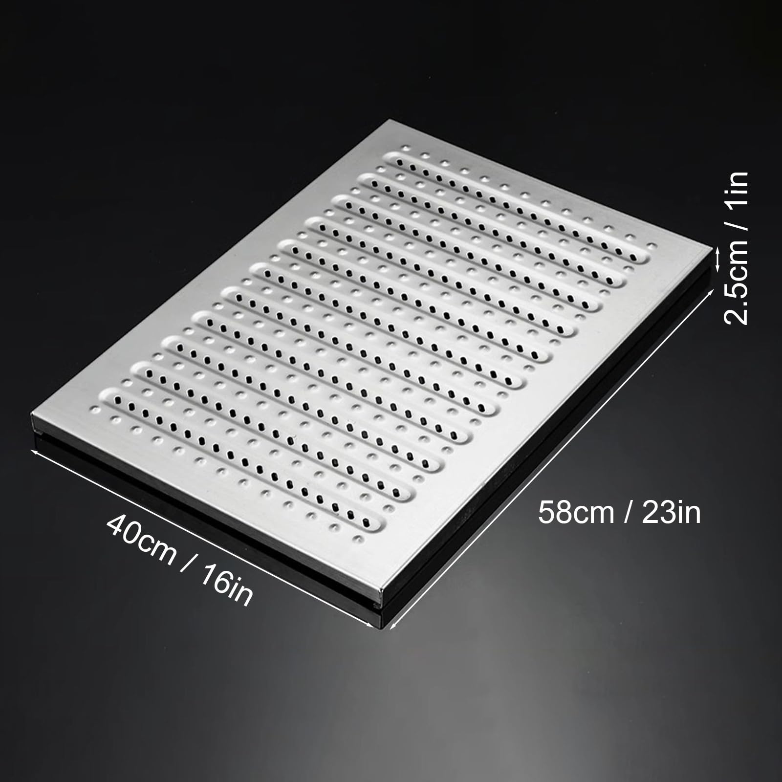 Rejilla de desagüe de Suelo Antideslizante de 25 cm (10") - Desagüe Lineal para Ducha con Superficie Texturizada para cocinas y Piscinas. Resistente, fácil instalación y a Prueba de óxido.