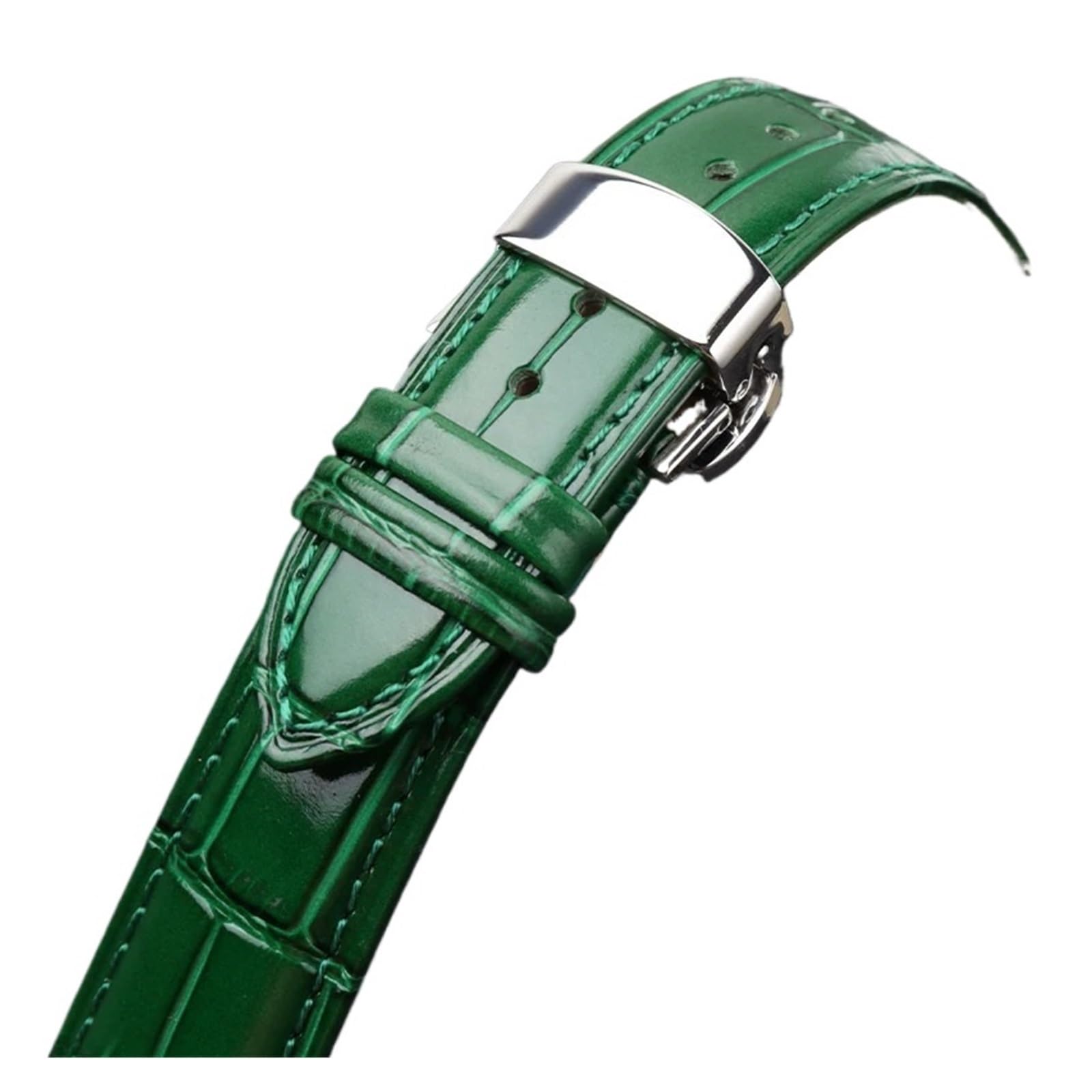 YINGO Correa De Reloj 12-24 Mm Correa Verde Pulsera Cuero Genuino 15 20 22 Relojes