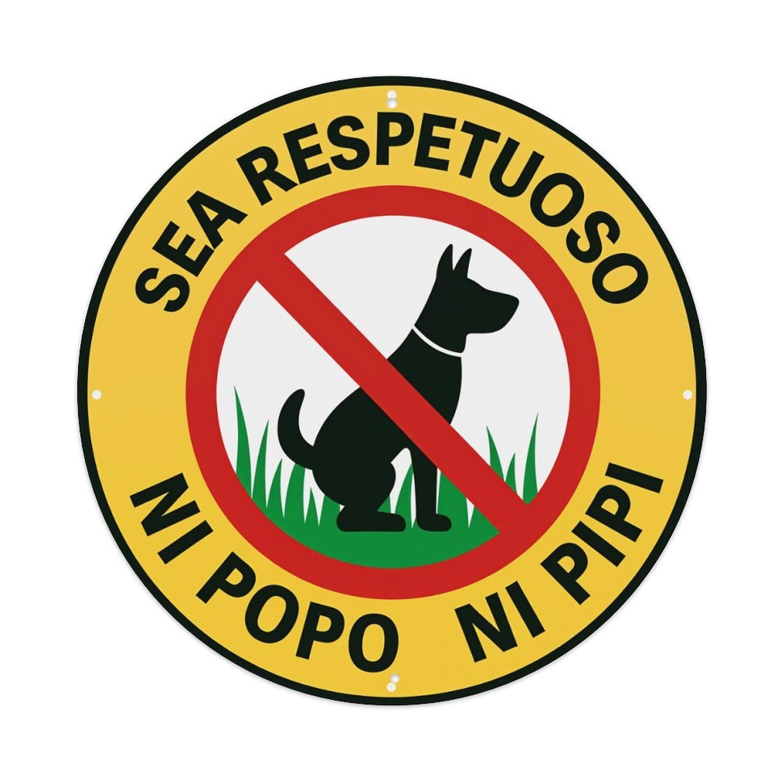 Be Respectful No Poop No Pee Round Tin Sign Vintage Metal Poster, Home Bar Garage Man Cave Cafe Indoor & Outdoor Wall Decoration 8x8Inches