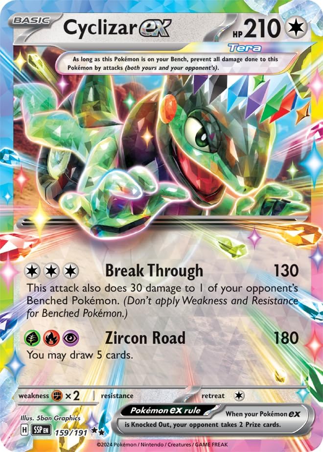 Pokemon - Cyclizar ex 159/191 - Surging Sparks – Tera Double Rare – Foil Single Card