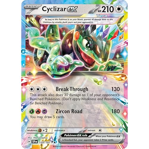 Pokemon - Cyclizar ex 159/191 - Surging Sparks – Tera Double Rare – Foil Single Card