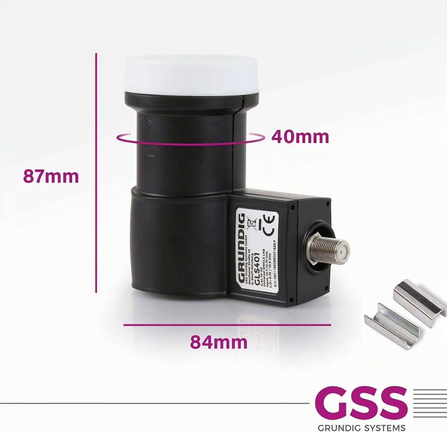 [Test très bien*] GSS Single LNB pour antenne satellite – pour 1 participant, LNC numérique 1 voie avec filtre LTE, réception HDTV Full HD, 4K, pour récepteur satellite, TV satellite + aide à la