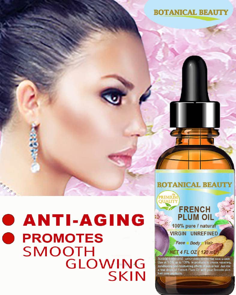 Miniatura 4 de Aceite de ciruela francés Aceite portador prensado en frío, 100% puro, natural, virgen, sin refinar y sin diluir. Para rostro, cabello y cuerpo.