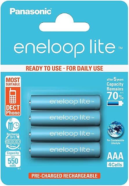 Panasonic 4226 BK-4LCCE AAA Micro 550 mAh Eneloop Lite Rechargeable Battery